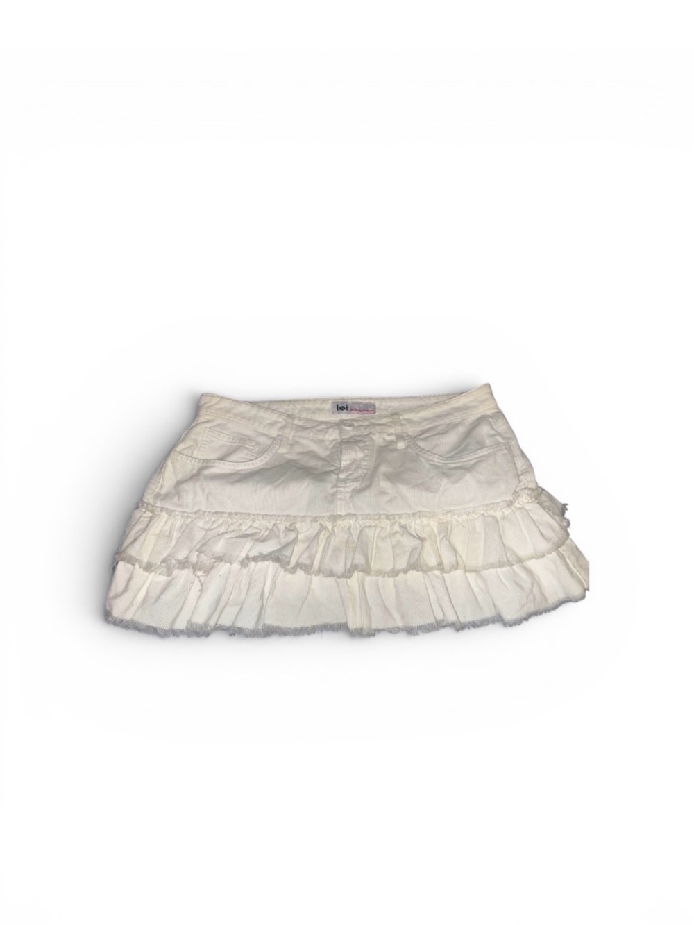 White Tiered Ruffle Mini Skirt - Unknown Brand